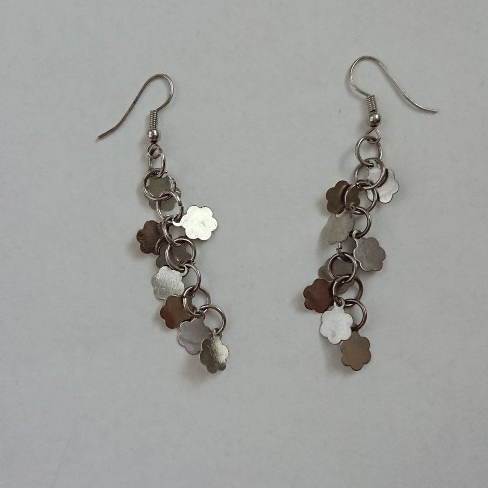 Multi flowers long earrings